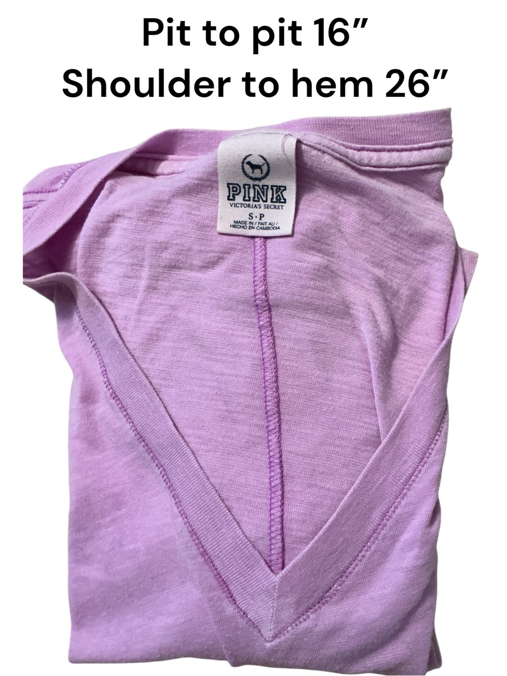 Victoria's Secret Lavender V-Neck Short Sleeve Tee - Picture 3 of 3